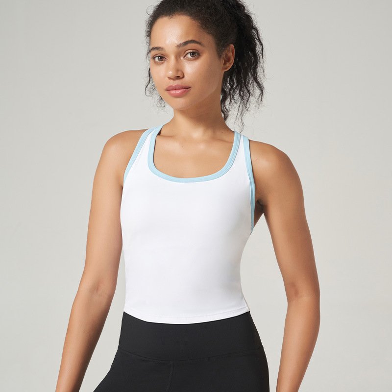 Summer high-intensity yoga vest with pad sports vest shockproof back beauty top fitness running sports underwear women